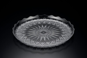 365mm Clear Round Tray Diamond Design, Each