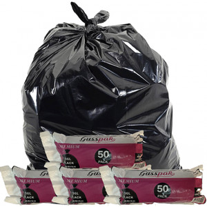 Gusspak Rubbish Bags Premium Black 36ltr Carton Of 1000