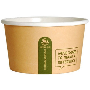 Soup Bowl Heavy Board Round PLA Kraft 12oz, Pack of 25