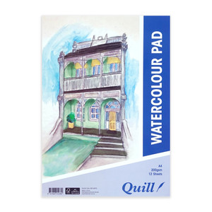 Quill Watercolour Pad A4 200gsm 12 Sheets Portrait