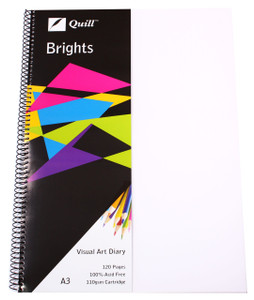 Quill Visual Art Diary PP 110gsm A3 120 Pages - Frost (10777)