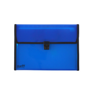 Bantex Expanding File Pop Gear PP A4 Buckle Closure - Blue (29430)
