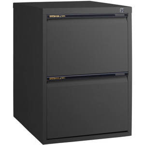 Statewide Vertical Filing Cabinet 2 Drawer H715 x W467 x D610mm Black Satin, Each