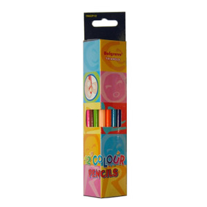Belgrave Coloured Pencils Triangular Standard Wood - Assorted, Pack of 12 (83040)