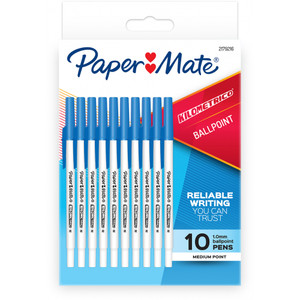 Papermate Kilometrico Ballpoint Pen Medium Blue 1.0mm Pack of 10