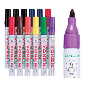 Yoken Markers Bullet Coloured Pack of 12