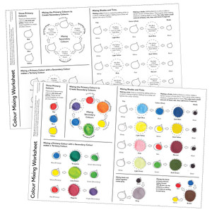 Colour Mixing Worksheet Pack of 10