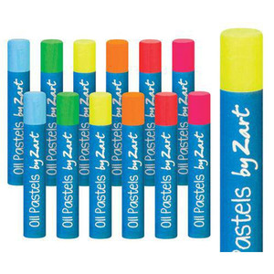 Basics Oil Pastels Fluorescent Colours Pack of 12