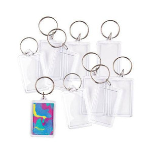Rectangle Key Ring Tags Pack of 10