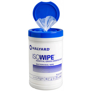 KIMBERLY-CLARK / HALYARD 6835 ISO ANTIBACTERIAL WIPES Tub 75