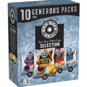 Red Rock Deli Potato Chips Multipack Variety - Deli Style 28g x10 pack