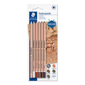 Staedtler 100 Mars Lumograph Pastel Pencils, Assorted Card of 6