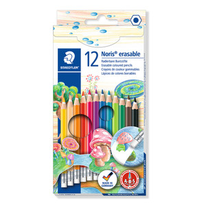 Staedtler 144 Noris Erasable Coloured Pencils - Assorted, Box of 12