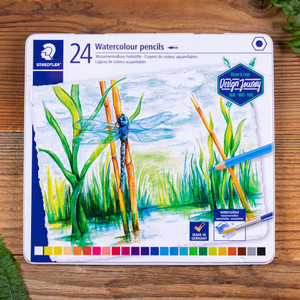 Staedtler 146 Watercolour Pencil, Tin of 24 Assorted Colours