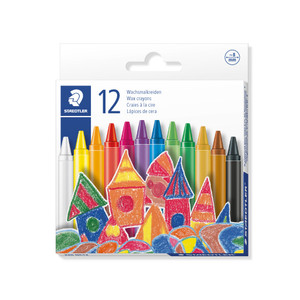 Staedtler 220 Noris Wax Crayons - 8mm, Box of 12 Assorted Colours