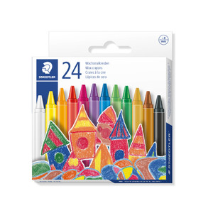 Staedtler 220 Noris Wax Crayons - 8mm, Box of 24 Assorted Colours