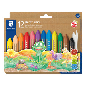 Staedtler 224 Noris Junior Wax Crayons, Pack of 12