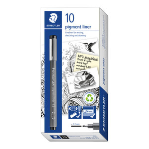 Staedtler 308 Pigment Liner 1.2mm - Black, Each