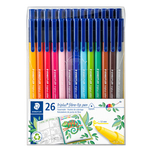 Staedtler 323 Triplus Color Fibre-Tip - Box of 26 Assorted Colours