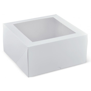 White Square 9 Deep Pastry Box 240 x 240 x 120 mm (Pack of 100)