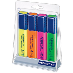 Staedtler 364 Textsurfer Classic Highlighter - Butler/Deskstand, Set of 4