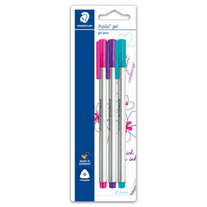 Staedtler 462 Triplus Gel Pen Card of 3 Assorted Fashion Colours