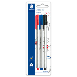 Staedtler 462 Triplus Gel Pen Card of 3 Assorted Office Colours