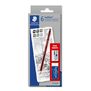 Staedtler 110 Tradition Sketching Set of 6 Plus Accessories