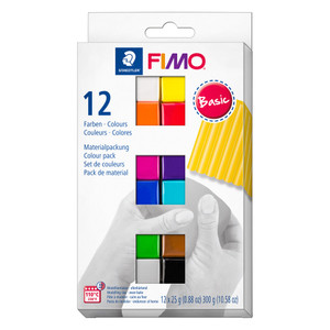 FIMO 8023 Colour Pack of 12 - 'Basic Colours'