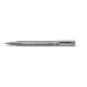Staedtler 8321 Metallic Brush Marker - Silver, Each
