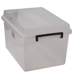 ITALPLAST 30 Litre Storage Box With Lid - Clear, Each