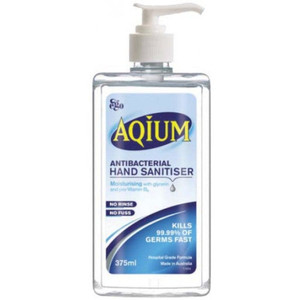 Aqium Hand Sanitiser Gel Pump Pack 375ml