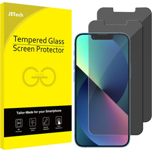 JETech Privacy Screen Protector for iPhone iPhone 13/13 Pro 6.1-Inch, Anti Spy Tempered Glass Film, 2-Pack