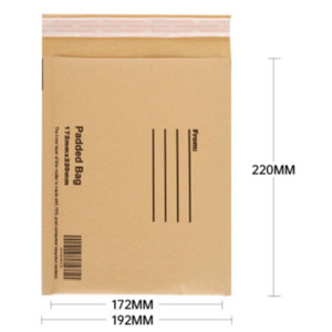 Paper Bubble Padded Bags 172 X 220 X 50mm Flap Brown - (PB1BPCR), Box of 200