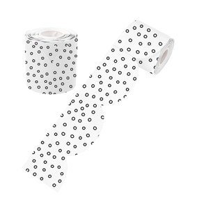 Black and White Dots Rolled Scalloped Border
