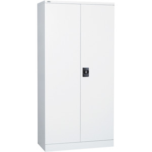 GO STATIONERY CUPBOARD 4 SHELVES H2000xw910xd450mm White Satin, Each