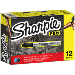 Sharpie Pro Metal Bullet Tip Marker Black Box of 12