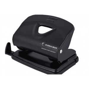 Bibbulmun 2 Hole Paper Punch 20 Sheet Capacity with Guide Bar (Metal) - Black, Each