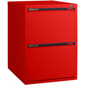Statewide Vertical Filing Cabinet 2 Drawer H715 x W467 x D610mm Signal Red, Each