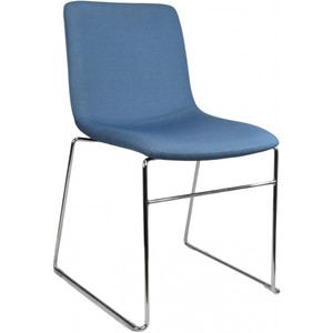 Echo Deluxe Sled Visitor Chair with Chrome Frame and Denim Shell - Assembled, Each