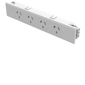 Under Surface Power Strip White with 4 General Purpose Outlet, Each
