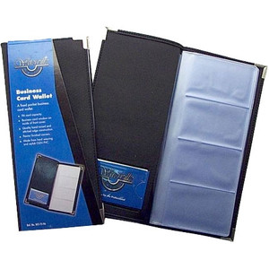 WATERVILLE 96 CAPACITY BUSINESS CARD HOLDER WITH METAL CORNERS BLACK