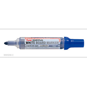 Pentel MW50M Easyflo Refillable Whiteboard Marker Bullet Point Blue, Box of 12 (Refill MWR1)