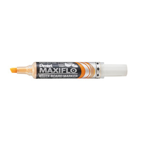 Pentel MWL6 Maxiflo Whiteboard Marker Chisel Point 3.0-7.0mm Yellow, Each