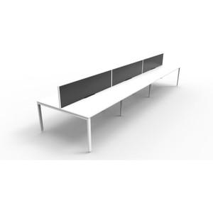 INFINITY PROFILE LEG WORK Station Brilliant White 1500Mm 6 Person Doubleside & Screen