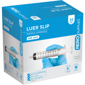 AEROSUPPLIES LuerSlip Syringe 10mL, Box of 100