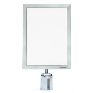 Stainless Steel A3 Sign Frame Portrait fits Retractable Belt Barrier Bollard