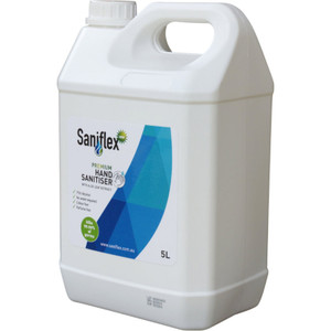 Saniflex Rinse Free Hand Sanitiser Gel 75% Ethanol 5L, Each