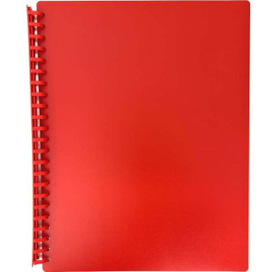 DISPLAY BOOK A4 20 POCKET - REFILLABLE - RED