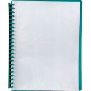 DISPLAY BOOK - CLEAR FRONT COVER - A4 20 POCKET - REFILLABLE - GREEN